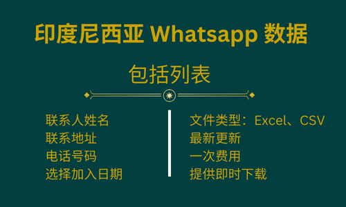 印度尼西亚 Whatsapp 数据