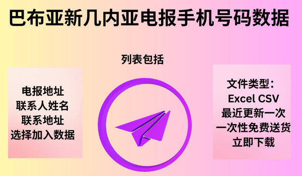 巴布亚新几内亚电报手机号码数据