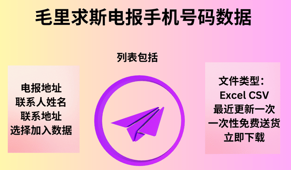 毛里求斯电报手机号码数据