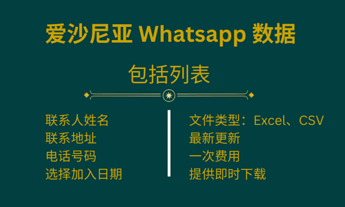 爱沙尼亚 Whatsapp 数据