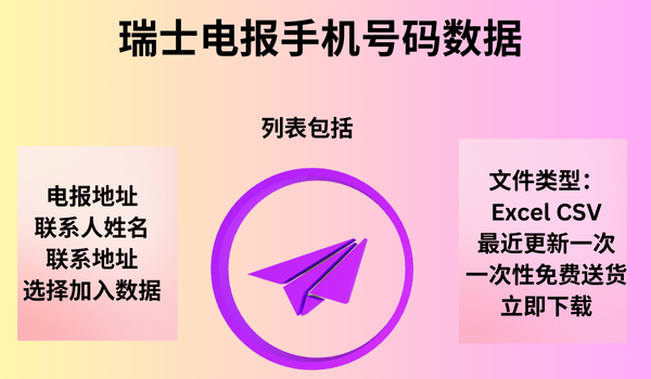瑞士电报手机号码数据