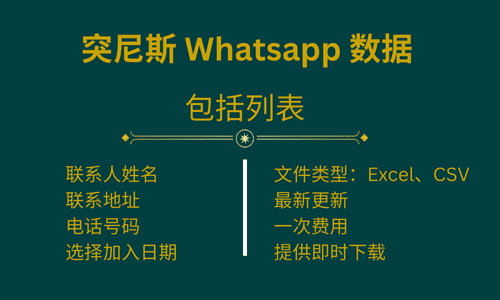 突尼斯 Whatsapp 数据