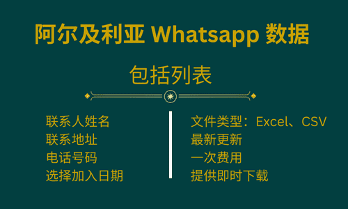 阿尔及利亚 Whatsapp 数据